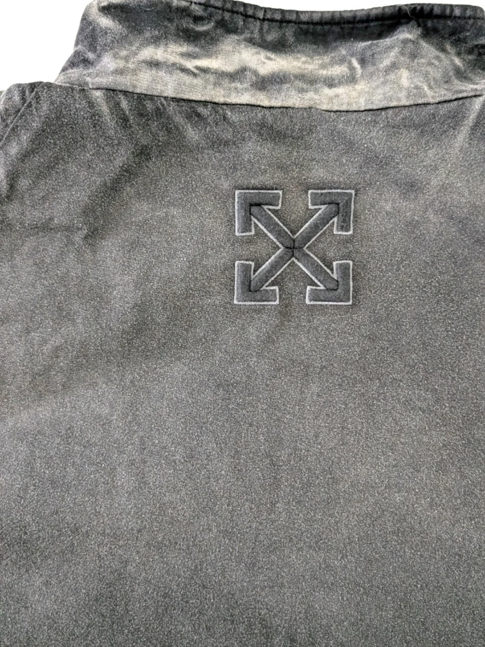 OFF-WHITE Offline Garment Dyed Gradient Track Jacket Size XL Black Mesh Lining
